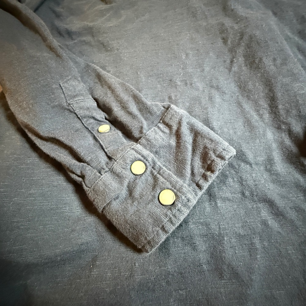 Shyanne Womens Western Pearl Snap Shirt Navy Cotton Long Sleeve Embroidered L - Picture 9 of 11